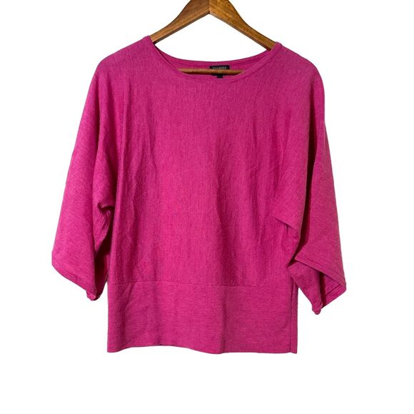 TALBOTS Womens Pure Merino Wool Fushia Pink Batwing Sweater Size Medium - Picture 1 of 6
